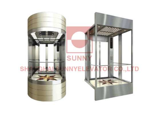 VVVF 800KG Residential  Passenger Panoramic Elevator  Lift With Steel Handrail