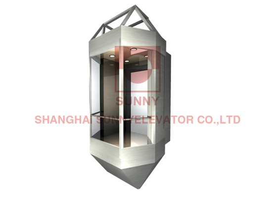 Kontrola mikroprocesorem VVVF Sightseeing Panoramic Glass Elevator For Outdoor or Indoor